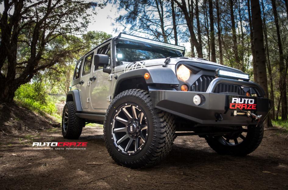 JEEP WRANGLER GD05 MATTE BLACK MILLED ACCENTS